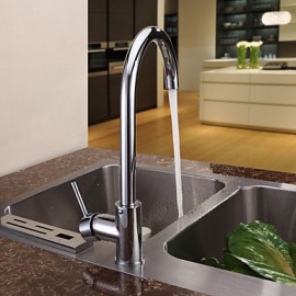 Centerset Single Handle One Hole in Chrome Kitchen Tap