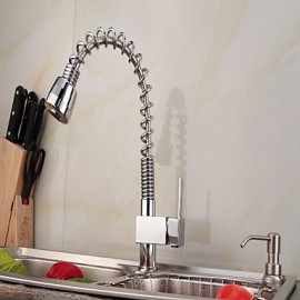 Contemporary Chrome Finish One Hole Single Handle Kitchen Tap