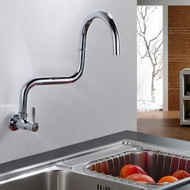 Wall Mounted Single Handle One Hole with Chrome Kitchen Tap