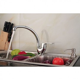 Contemporary Chrome Finish One Hole Single Handle Kitchen Tap