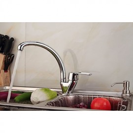 Contemporary Chrome Finish One Hole Single Handle Kitchen Tap