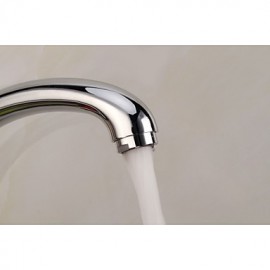 Contemporary Chrome Finish One Hole Single Handle Kitchen Tap