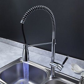 Kitchen Tap LED / Centerset with Chrome Single Handle One Hole