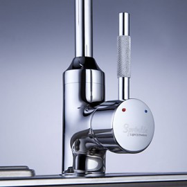 Kitchen Tap LED / Centerset with Chrome Single Handle One Hole