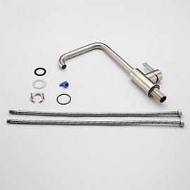 Kitchen Tap Centerset with Brushed Single Handle One Hole