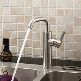 Sink Tap Centerset with Brushed Single Handle One Hole