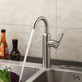 Sink Tap Centerset with Brushed Single Handle One Hole