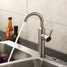 Sink Tap Centerset with Brushed Single Handle One Hole