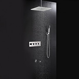 Contemporary Chrome Brass Shower Tap with Air Injection Technology Shower Head