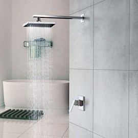 Chrome Wall Mount Rain Single Handle Shower Tap