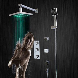 LED Wall Mount Chrome Shower Tap with BodySprays (Chrome Finish)