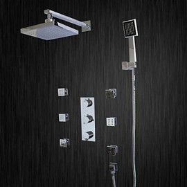 LED Wall Mount Chrome Shower Tap with BodySprays (Chrome Finish)