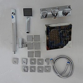 LED Wall Mount Chrome Shower Tap with BodySprays (Chrome Finish)