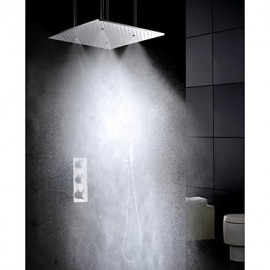 Shower Tap Contemporary LED / Thermostatic / Rain Shower / Handshower Included Brass Chrome