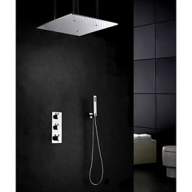 Shower Tap Contemporary LED / Thermostatic / Rain Shower / Handshower Included Brass Chrome