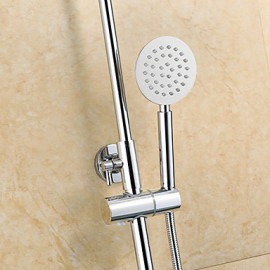 Shower Tap Contemporary Brass Chrome Shower Set with Shower Head and Hand Shower