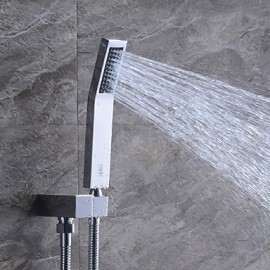 Contemporary Chrome Brass Shower Tap with Air Injection Technology Shower Head