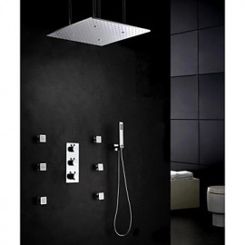 Shower Tap Contemporary Thermostatic / Rain Shower / Sidespray / Handshower Included Brass Chrome