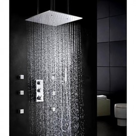 Shower Tap Contemporary Thermostatic / Rain Shower / Sidespray / Handshower Included Brass Chrome