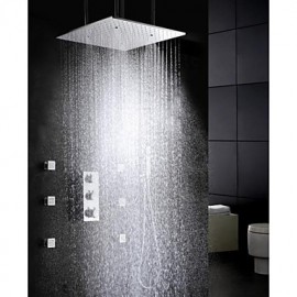 Shower Tap Contemporary Thermostatic / Rain Shower / Sidespray / Handshower Included Brass Chrome