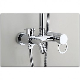 Bathroom Wall Mounted Single Handle Rain Shower Tap Set with 8 Inch ABS Grey Head Shower and Hand Shower