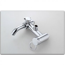 Bathroom Wall Mounted Single Handle Rain Shower Tap Set with 8 Inch ABS Grey Head Shower and Hand Shower