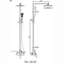 Shower Tap Contemporary Rain Shower / Handshower Included Brass Chrome