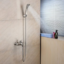 Shower Tap / Bathtub Tap - Contemporary - Handshower Included - Brass (Nickel Brushed)