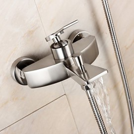 Shower Tap / Bathtub Tap - Contemporary - Handshower Included - Brass (Nickel Brushed)