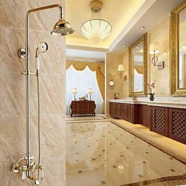 Shower Tap Traditional Handshower Included / Rain Shower Brass Ti-PVD