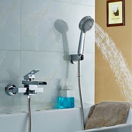 Bathtub Shower Tap Contemporary / Thermostatic / Handshower Included Brass Chrome