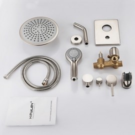 Shower Tap Contemporary Rain Shower / Handshower Included Brass Nickel Brushed