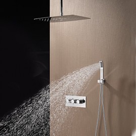 Contemporary Chrome Brass Shower Tap with Air Injection Technology Shower Head