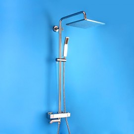 Shower Tap Contemporary Thermostatic / Rain Shower / Handshower Included Brass Chrome