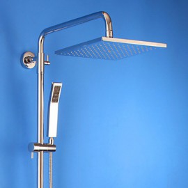 Contemporary Chrome Brass Shower Tap with Air Injection Technology Shower Head